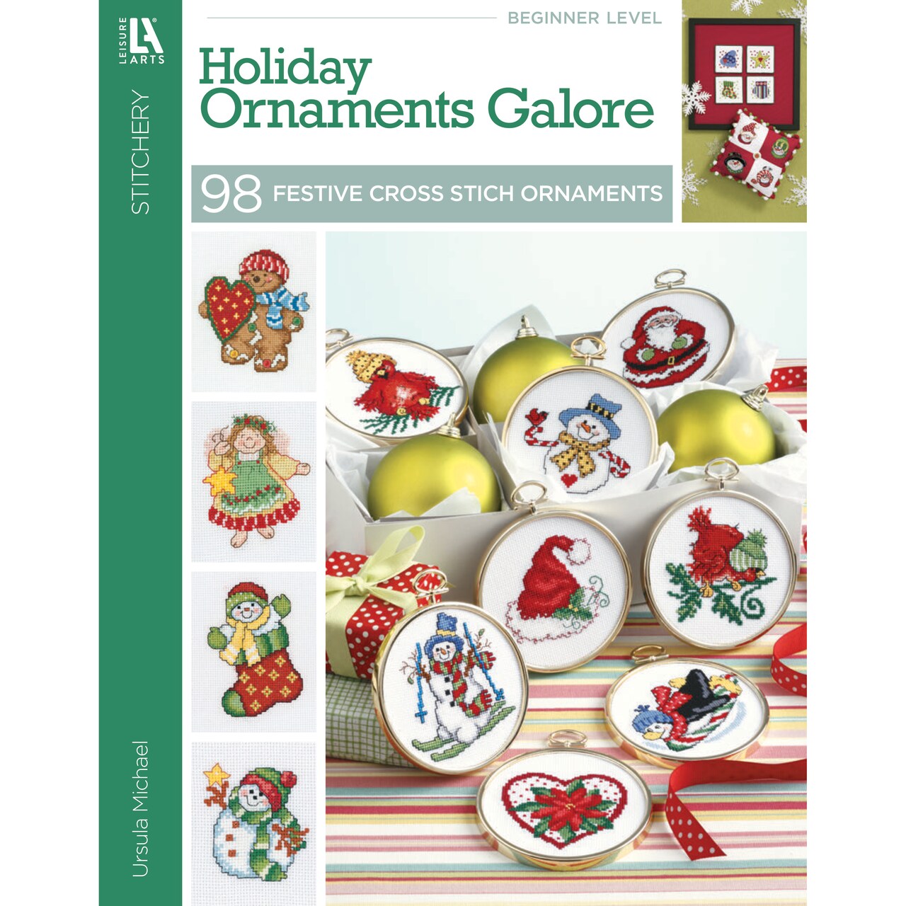 Leisure Arts Cross Stitch Holiday Ornaments Galor Cross Stitch Book- Cross stitch pattern kits From snowmen to elves to woodland creatures, 98 Christmas cross stitch ornaments to design.